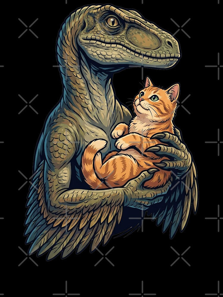 Raptor is holding a cat by ReneMM
