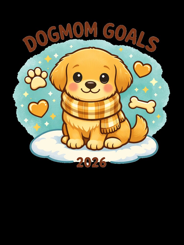 Dogmom Goals 2026 – Cozy Golden Pup New Year Dog Mom Gift by dogmomtees
