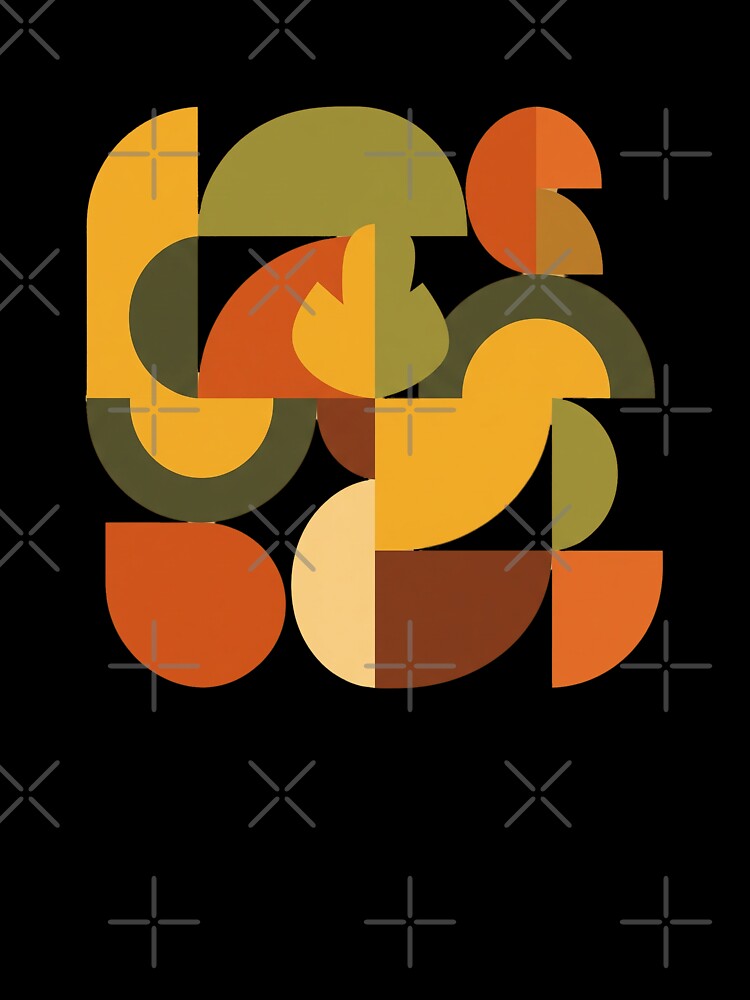 Retro 70s Autumn Abstract – Geometric Earthy Shapes Design by Iras-Art-Corner