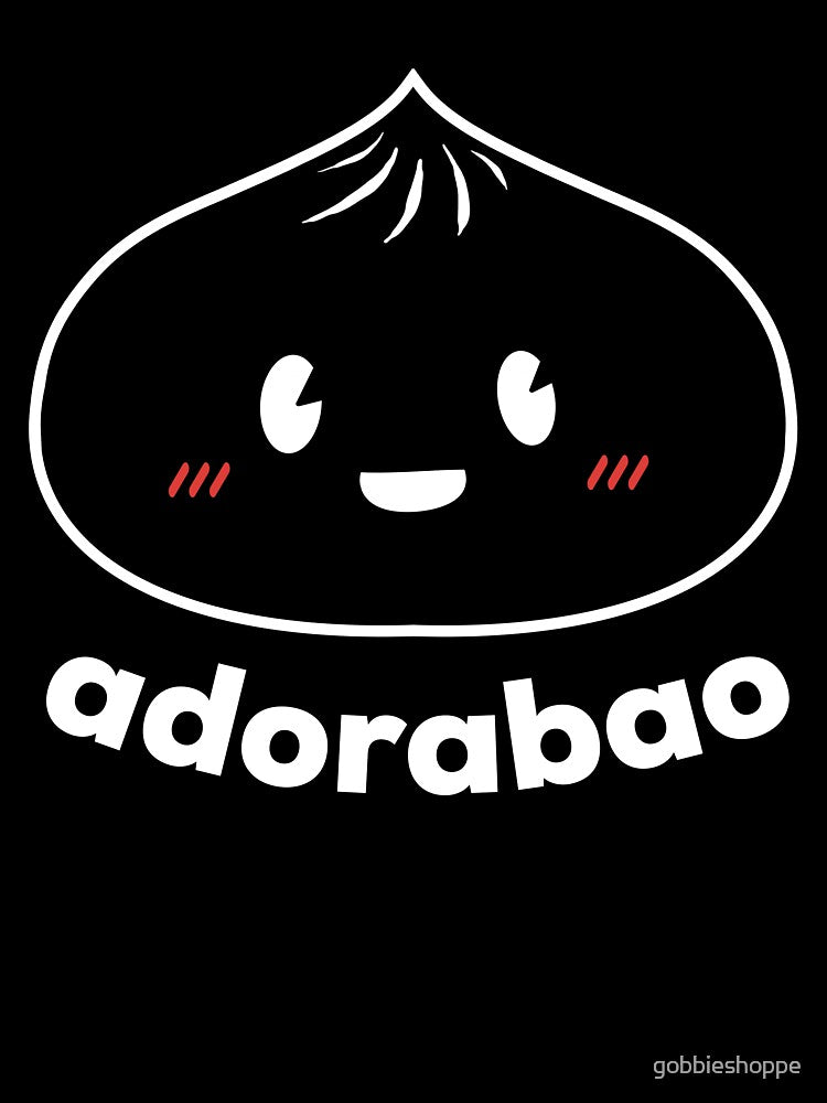 Adorabao Adorable Chinese Bao Bun White Text by gobbieshoppe
