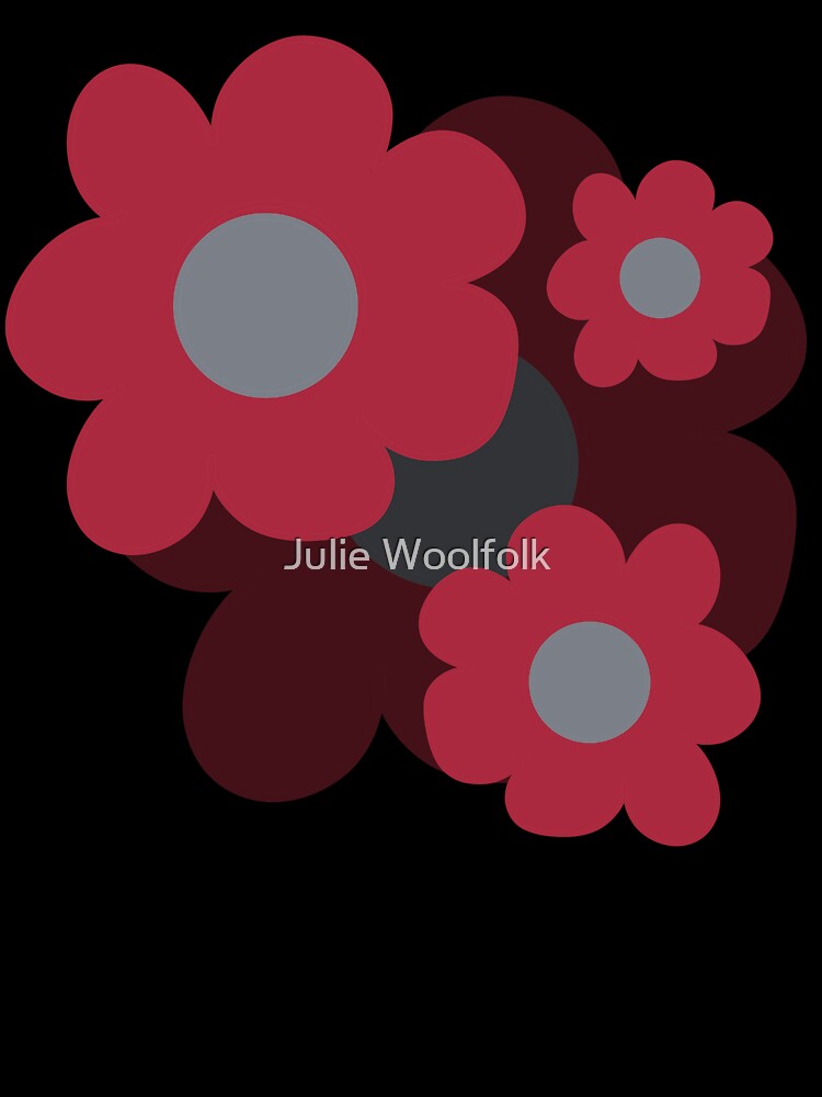 Retro Purple Flowers by Julie Woolfolk