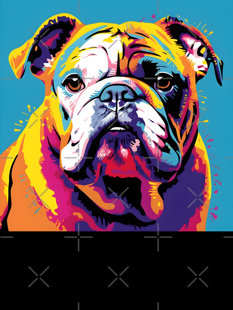 pop art digital print of bulldog by dcrc