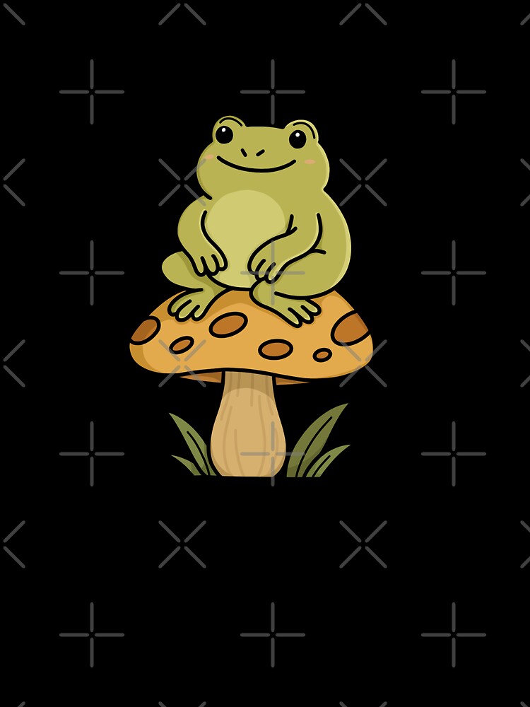Frog on a Mushroom by Hillow Illustration
