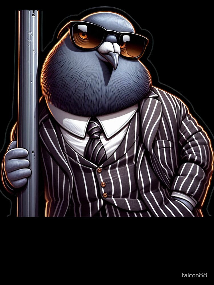 Overconfident Pigeon in a Mafia Suit Reloaded-Viral Drop 2025 by Imaginarium of Chaos falcon88