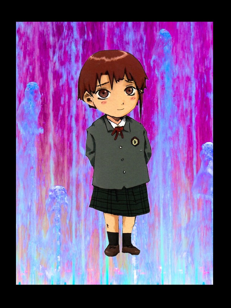 Chibi Lain Cute Vaporwave Gradient Design by MerikuroCreates