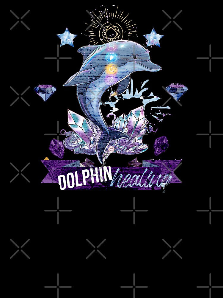 Mystical Dolphin Healing Chakra Crystal Energy Art by Furr-n-Purr