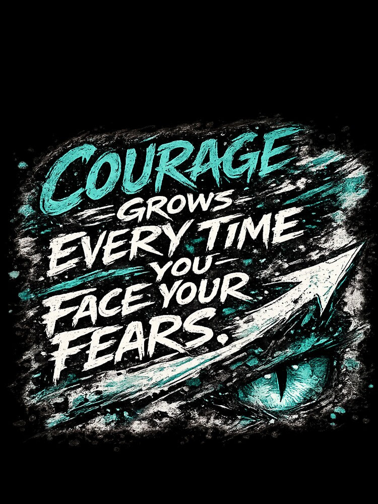 Courage Grows Every Time You Face Your Fears – Inspirational Typography Design by ArtisticHeart21