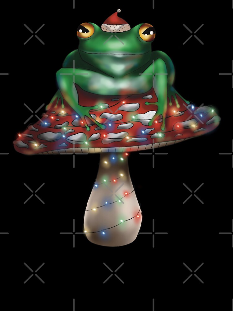 Frog sat on a Christmas mushroom by Steph-draws