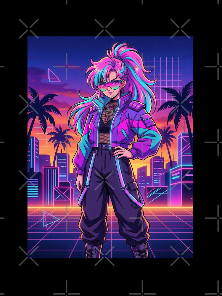 90s Synthwave retro character by Priyan96
