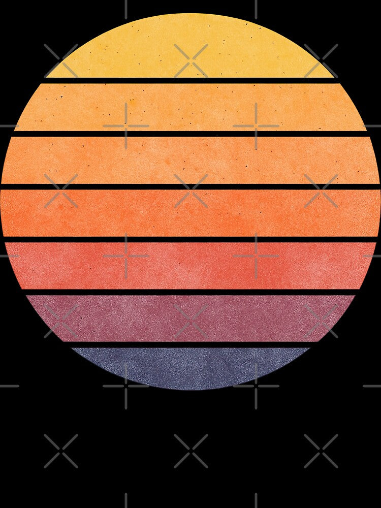 Retro Sunset Striped Circle Design by ArtfulWeave