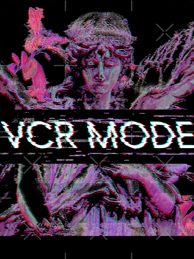 Vaporwave Synthwave Angel Vcr-Mode Glitch print by D-C-Designs