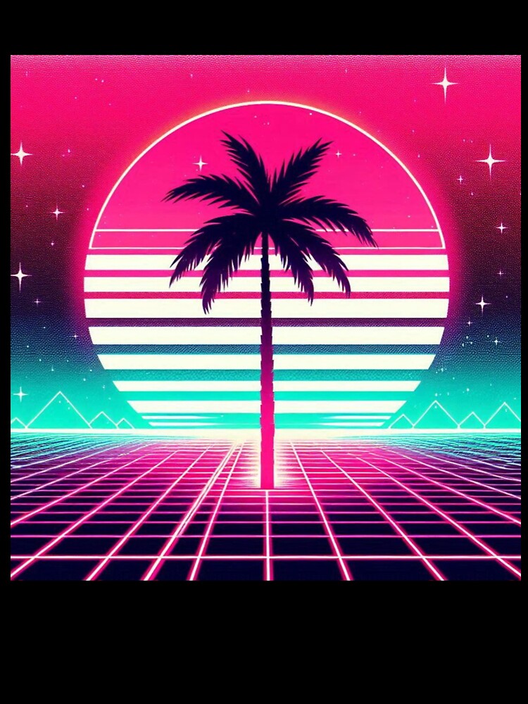 Neon Sunset Grid – Synthwave Palm Dreamscape by Dogandesighn