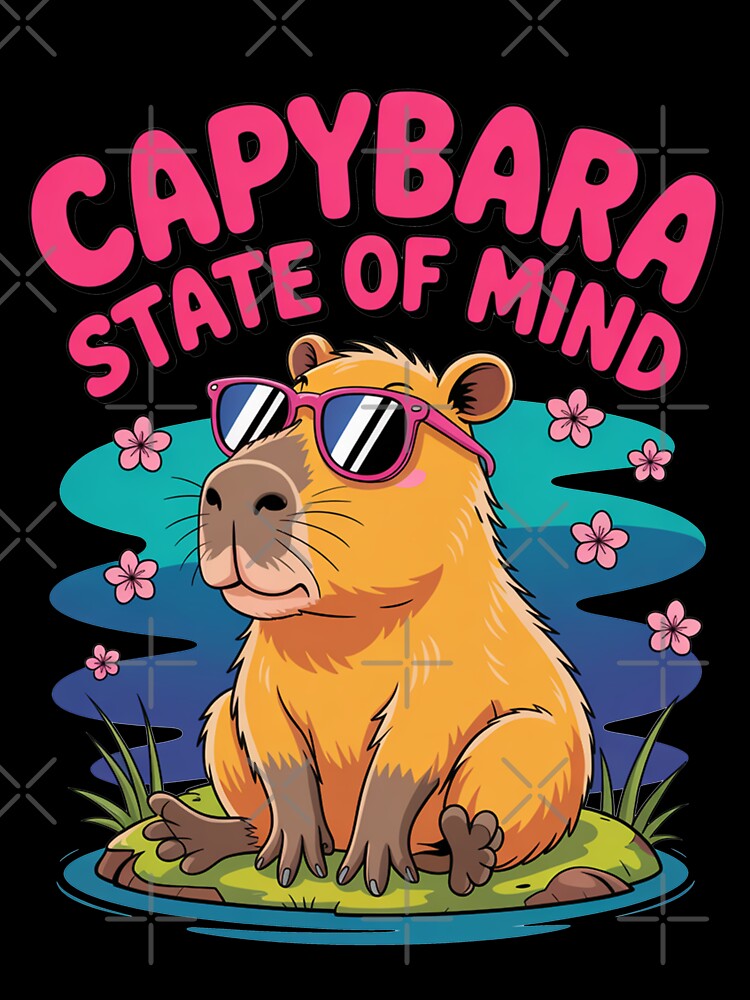 Cute Cartoonish Capybara State Of Mind by MonkiFlipp