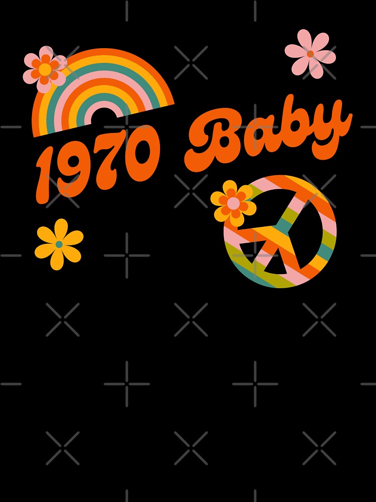 1970 Baby Retro Flowers Peace Sing Groovy Hippie Colors by Brasilia