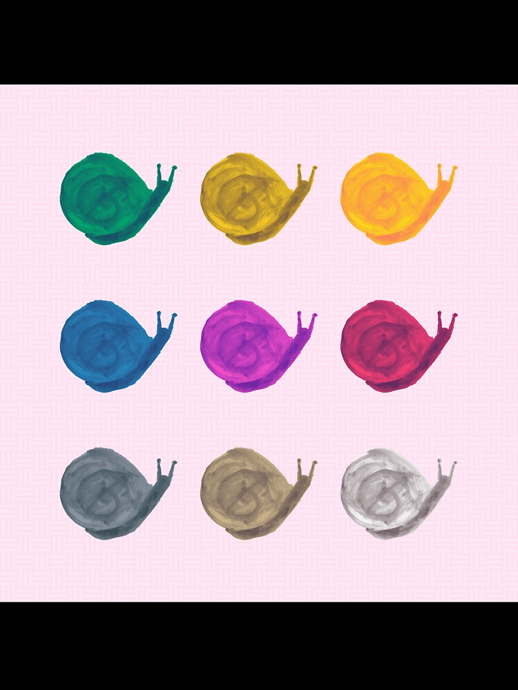 Colorful Snails Grid Art - Retro Pastel Aesthetic by Kapsula2023