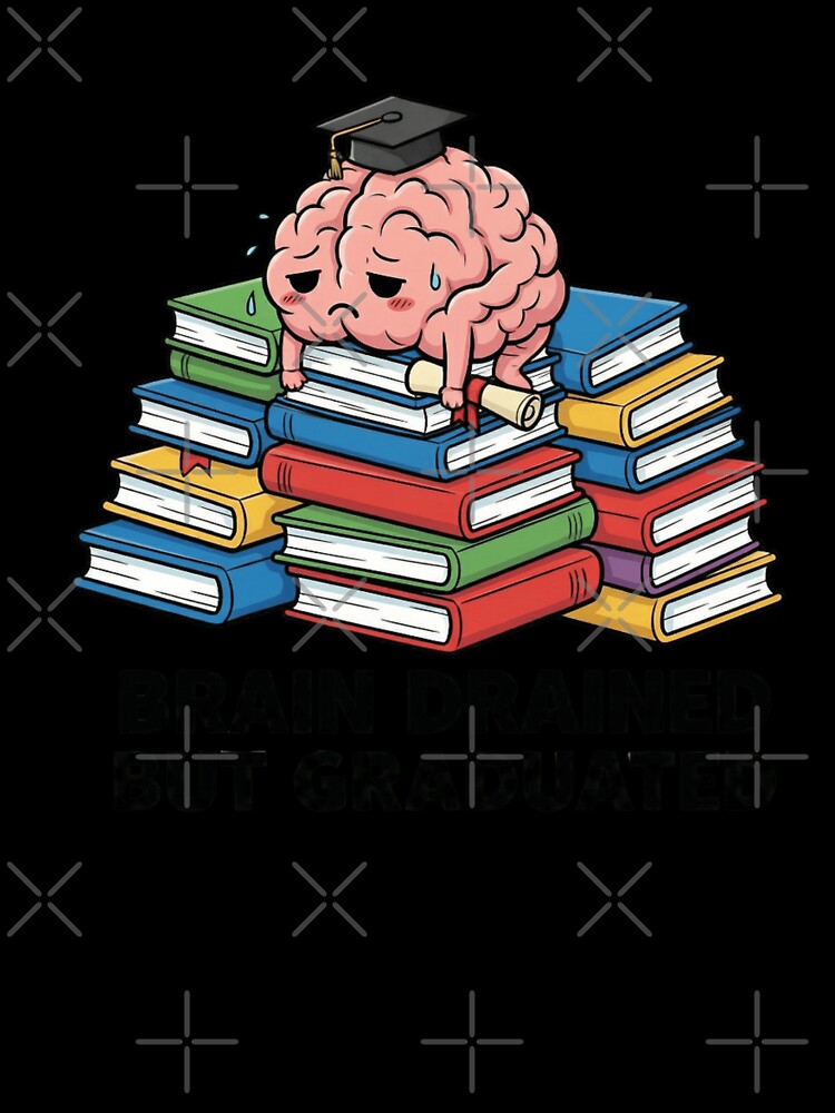Funny Graduated Brain Drained But Graduated by Thread&Fable