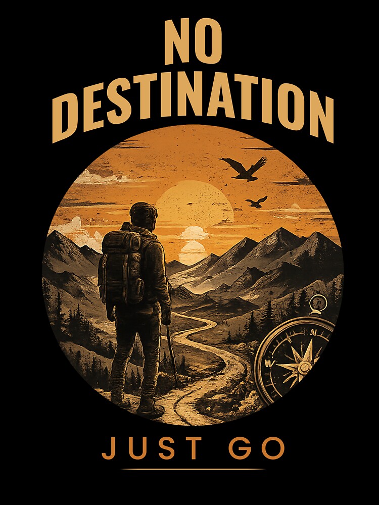 NO DESTINATION – Just Go Adventure Travel Streetwear T-Shirt by NakottaFashion