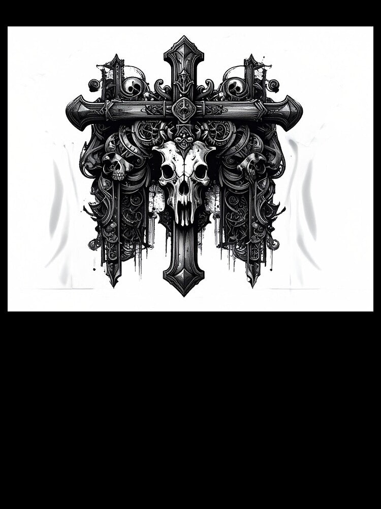 Gothic Cross Tee Shirt by Shorfin