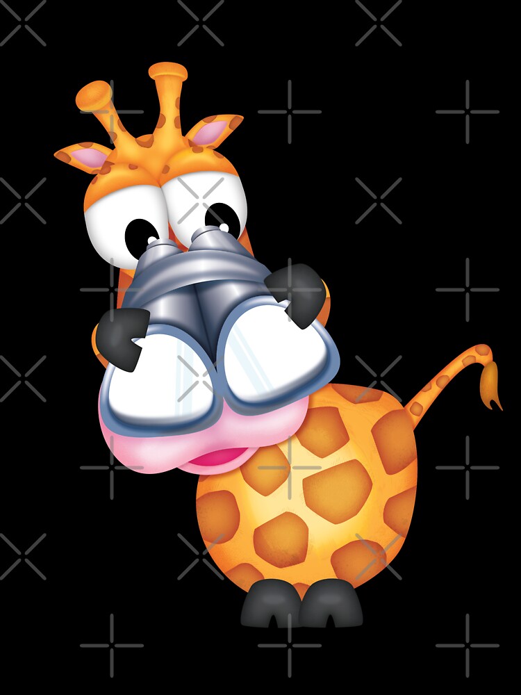 Giraffe looking through binoculars by roundowl
