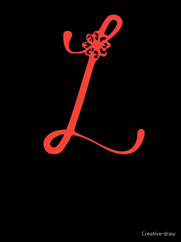 Floral Initial monogram L by Creative-draw