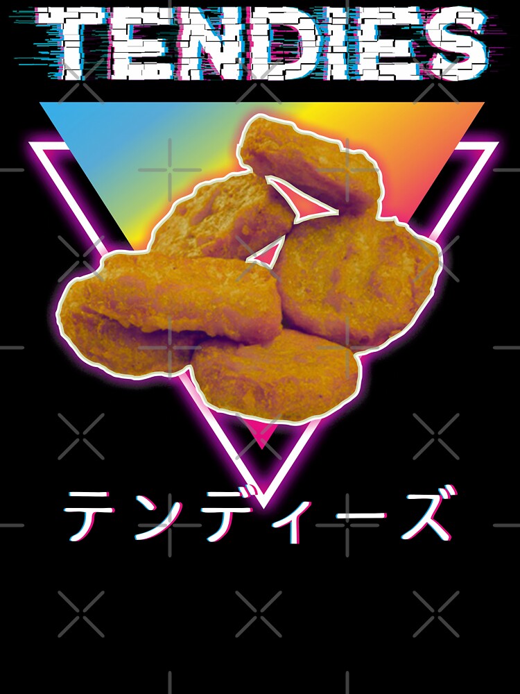 Tendies Chicken Vaporwave Japanese Anime Aesthetics 80s Chicken Tenders by alenaz