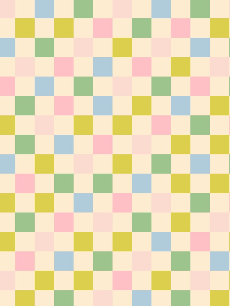 Checkered Pattern Pastel Blue Green Pink by kierkegaard
