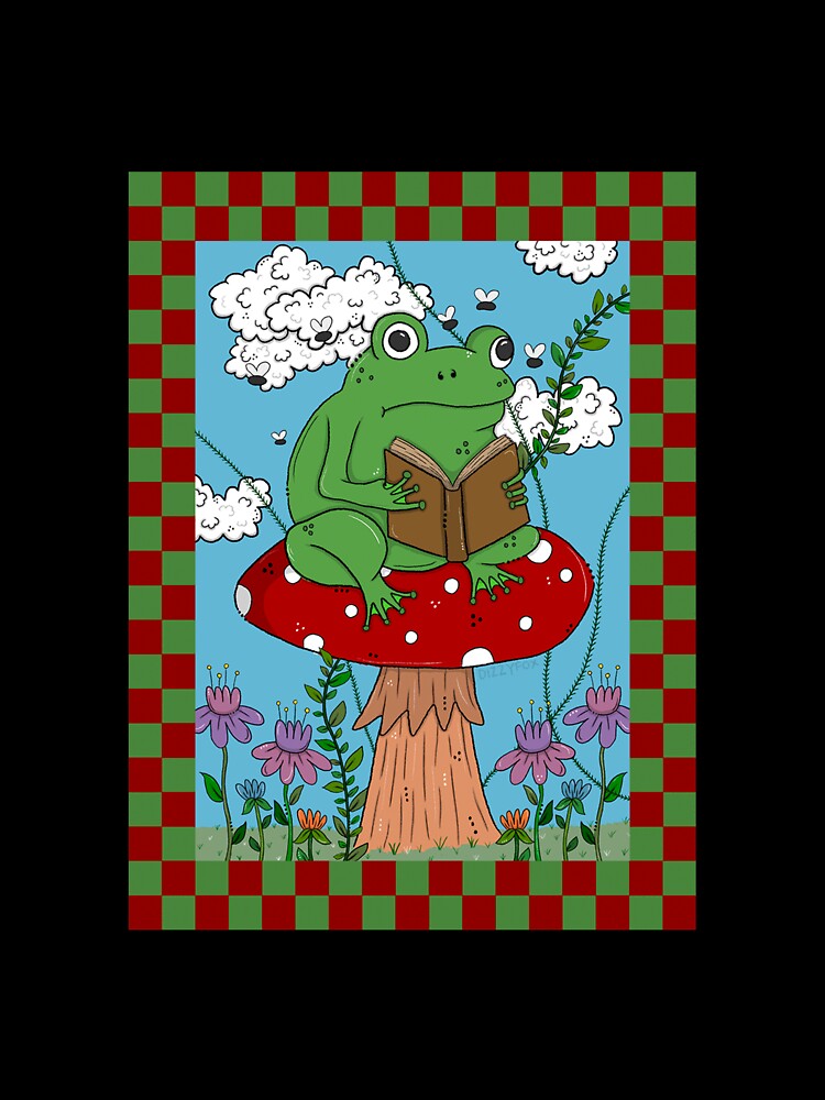 Frog on a Mushroom by dizzy-fox
