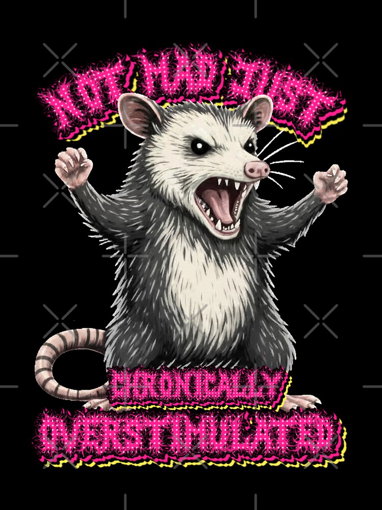 Chronically Overstimulated Funny Opossum Screaming by BlkFelineThrds