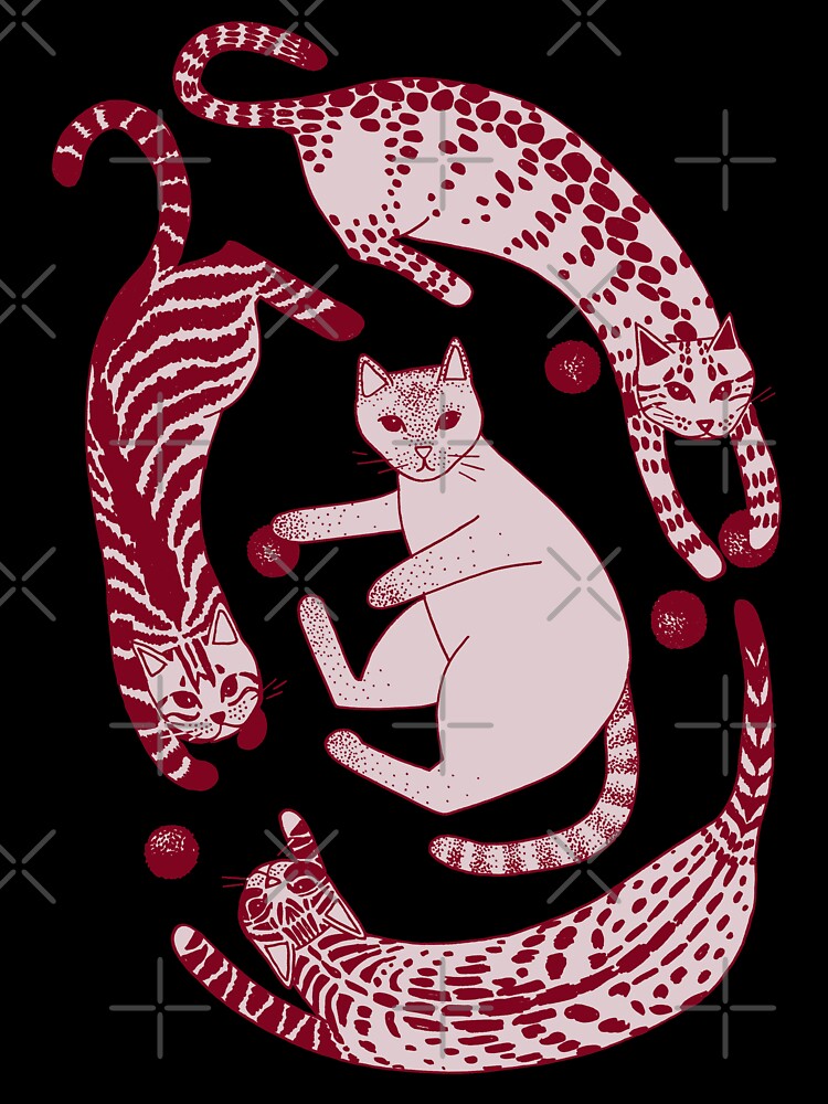 Playful gatines (red) by blursbyai