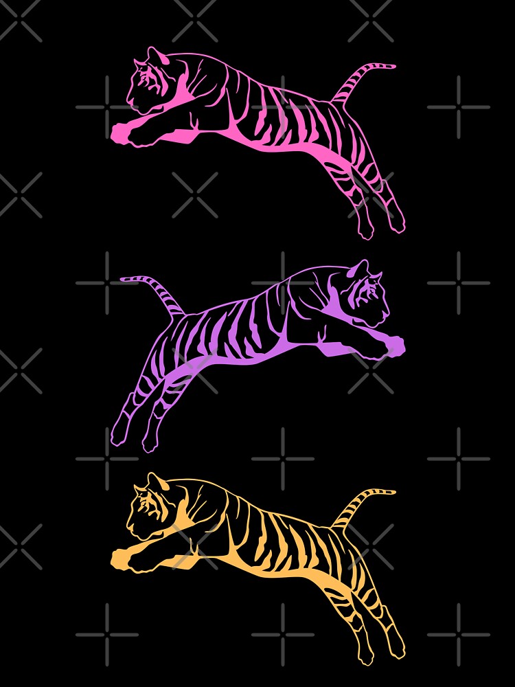 3 preppy tigers in pink, purple and yellow by SUUSCK ★
