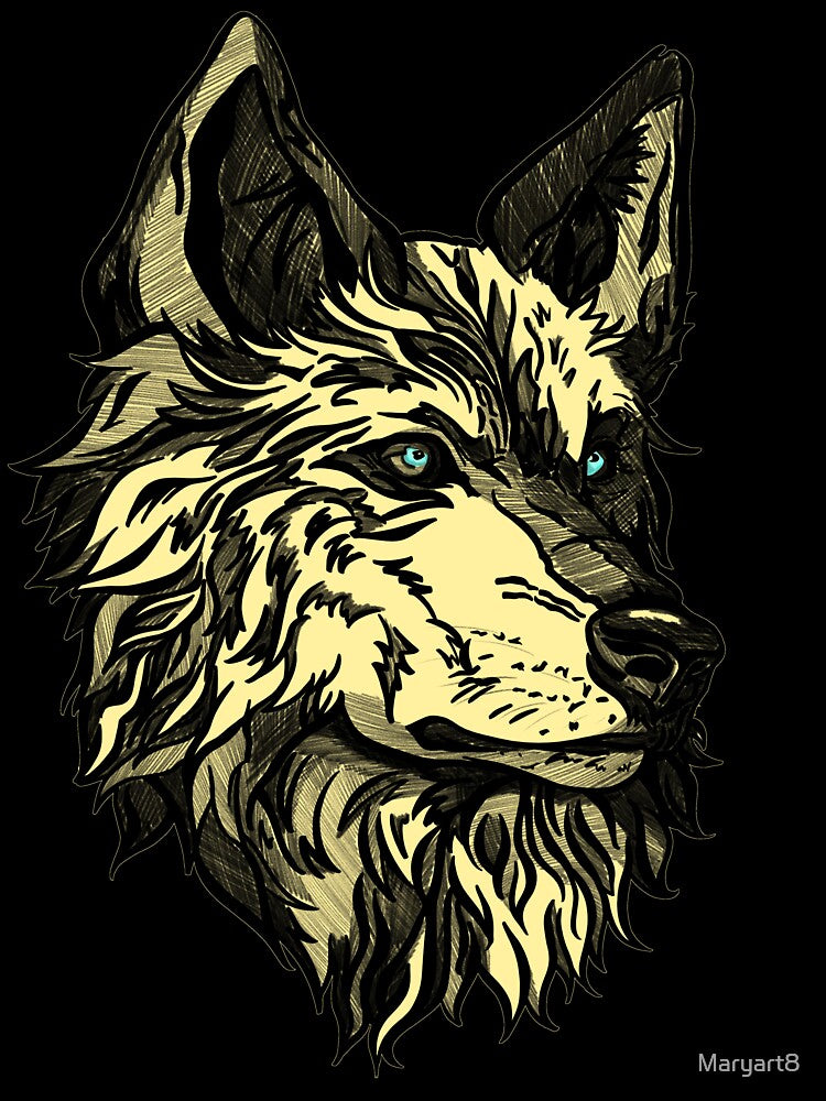 Gold wild wolf by Maryart8