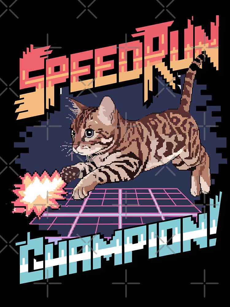 Speedrun Champion - Bengal Cat Pixel Art by NaturePixel