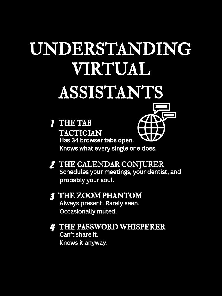 Understanding Virtual Assistants – Funny Remote Work Definitions – Black by PsyFlow35