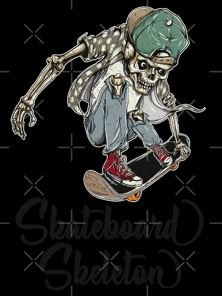 Skateboard Skeleton Classic T-Shirt, Forever Skate Style, Best Friend Shirt, Best Friend Gifts by Ristinga