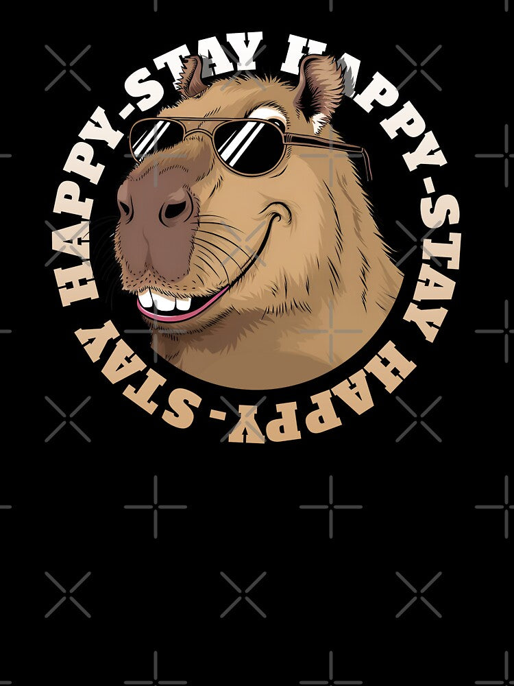 Capybara - Stay Happy 02 by RiceArtShop