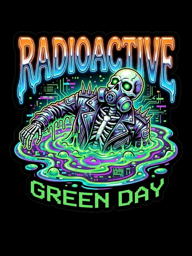 Radioactive Futuristic Punk Skeleton Y2K Grunge Design by benjyjump