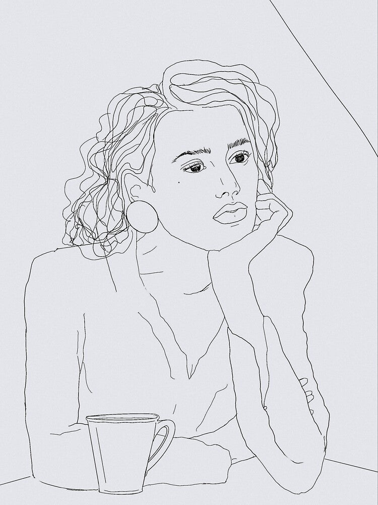 Minimalist Woman at a Cafe by apopofbeauty