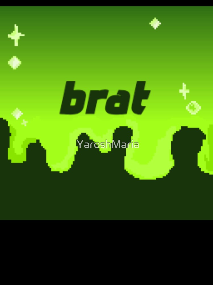 Green background print. Brat. Pixel fan art. by YaroshMaria