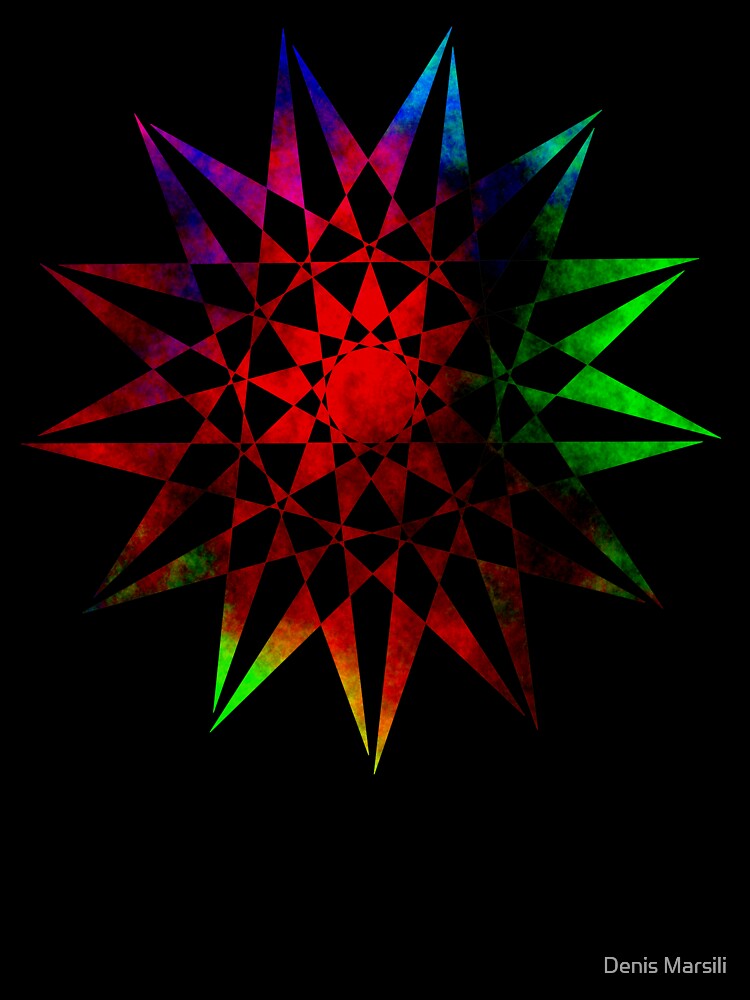 Colorful Trippy Star by Denis Marsili