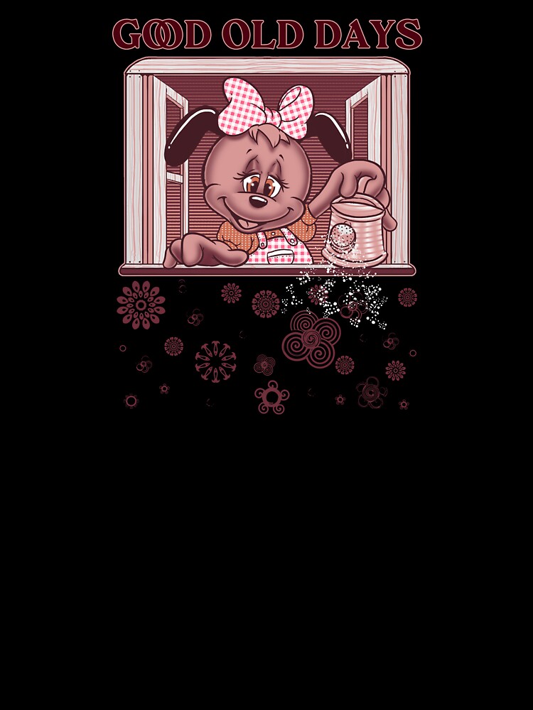 vintage cute cartoon puppy and flowers - good old days by hayrpictures