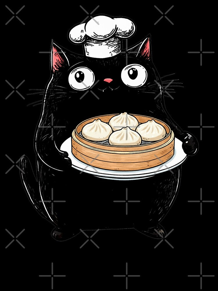 Cute Fat Cat, Steamer, Baozi Buns by OrenjiArtShop
