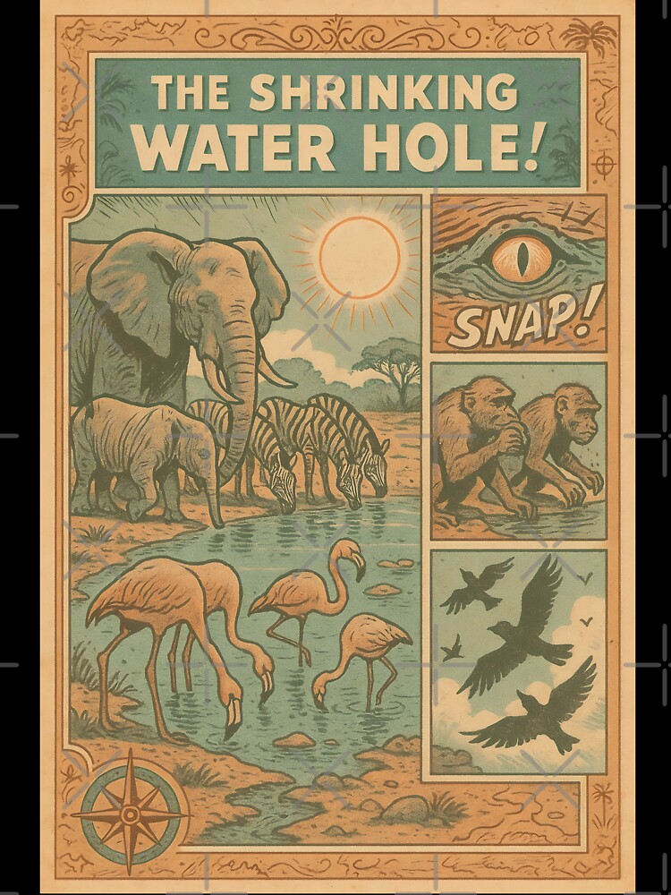 Shrinking Water Hole Survival Comic by WildlifeInc