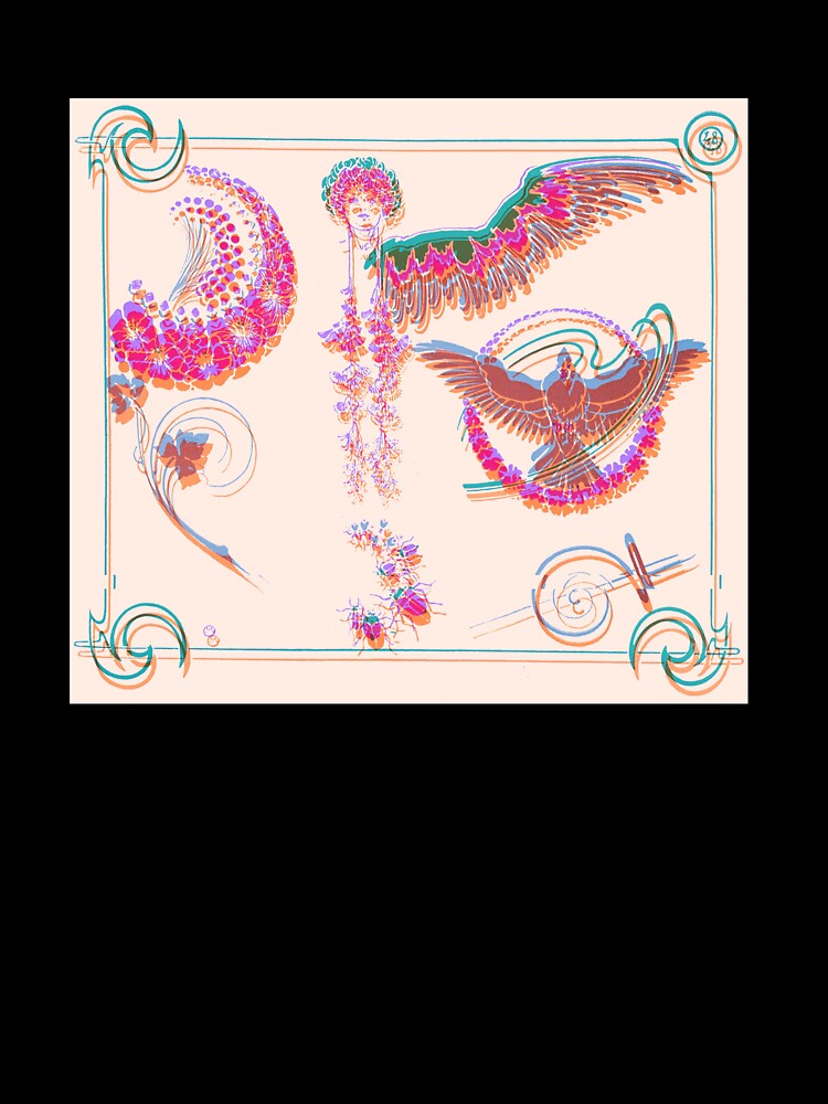 Art Nouveau Magical Symbols Orange by BioDigital-Jazz