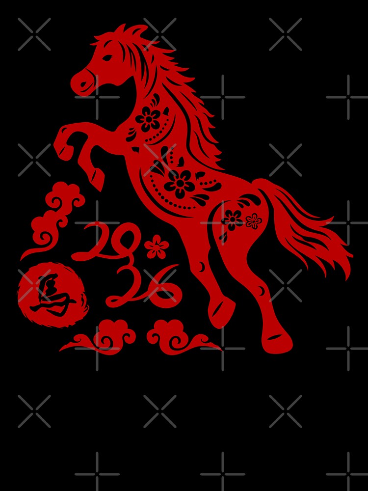 New Year Of Fire Horse 2026 Lunar New Year Happy Chinese Zodiac by gunaone-design