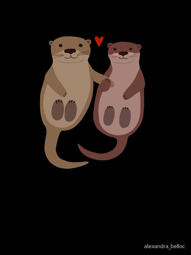 Otters holding hands by alexandra_belloc