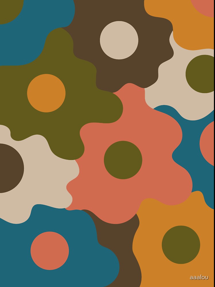 Retro Groovy Flowers - Deep Autumn Seasonal Color Palette by aaalou