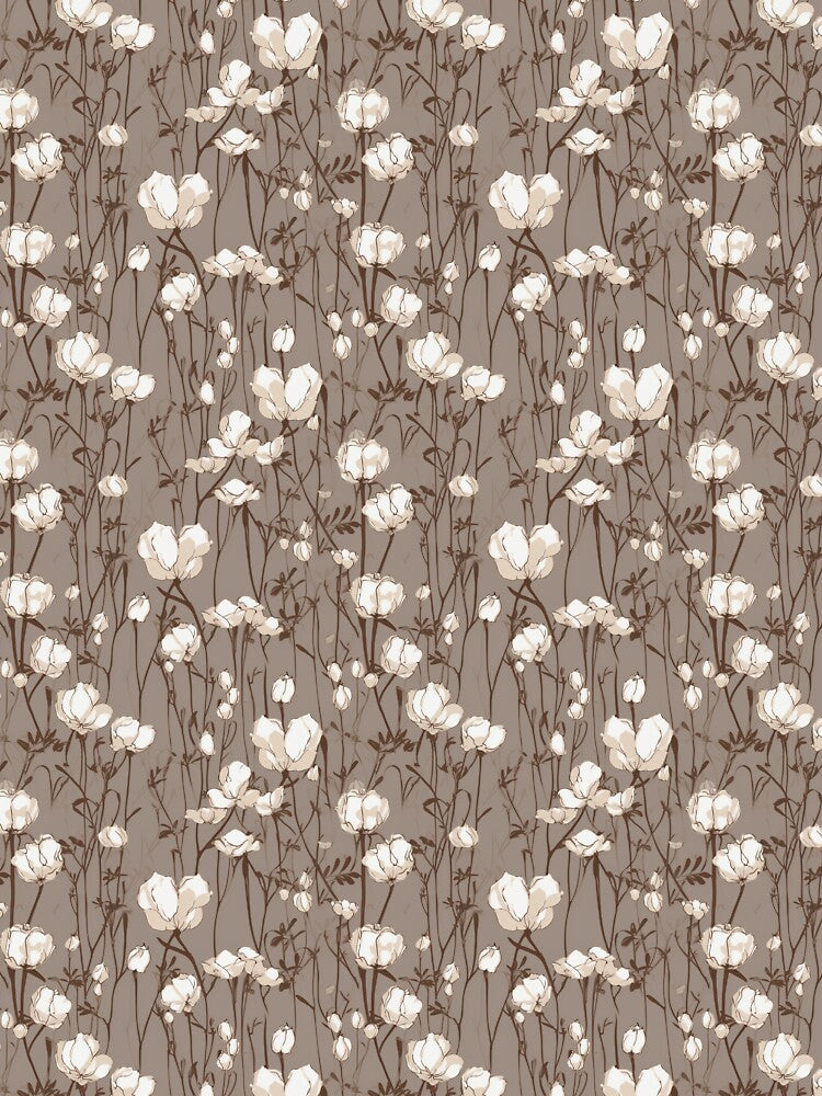 Natural Cotton Floral Pattern by sandy3105