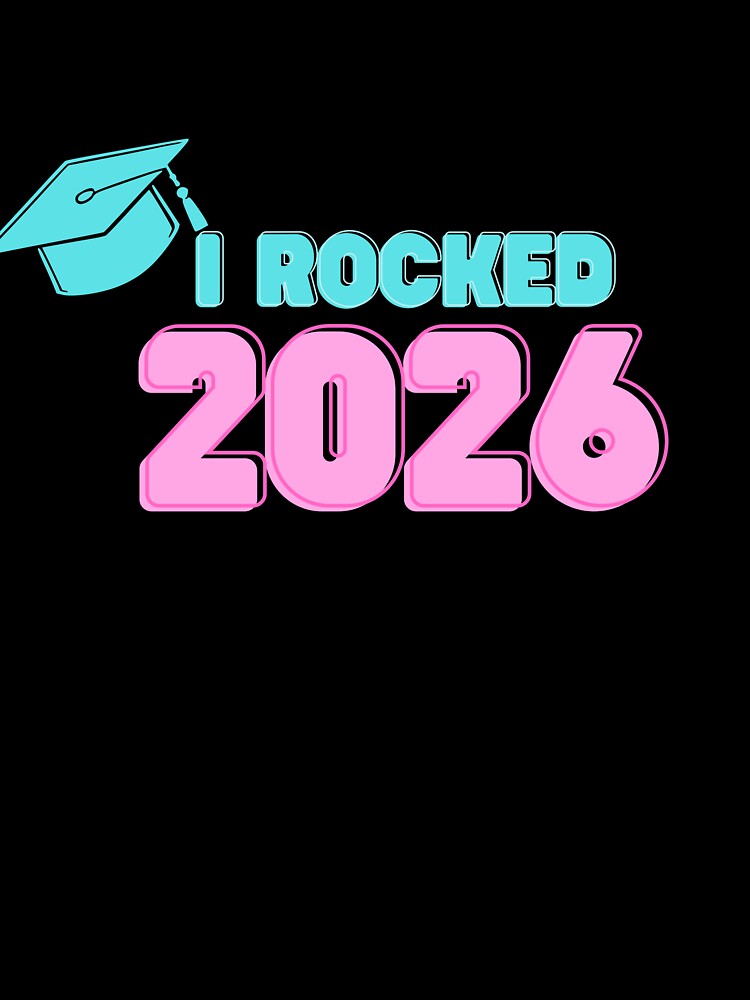 Rocked Retro pastel Class of 2026 (print on black) by Cottageshop