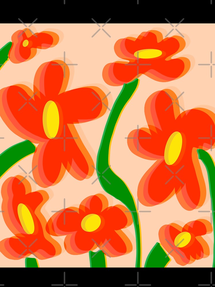 Groovy Abstract Flowers in Retro by fabinthelab