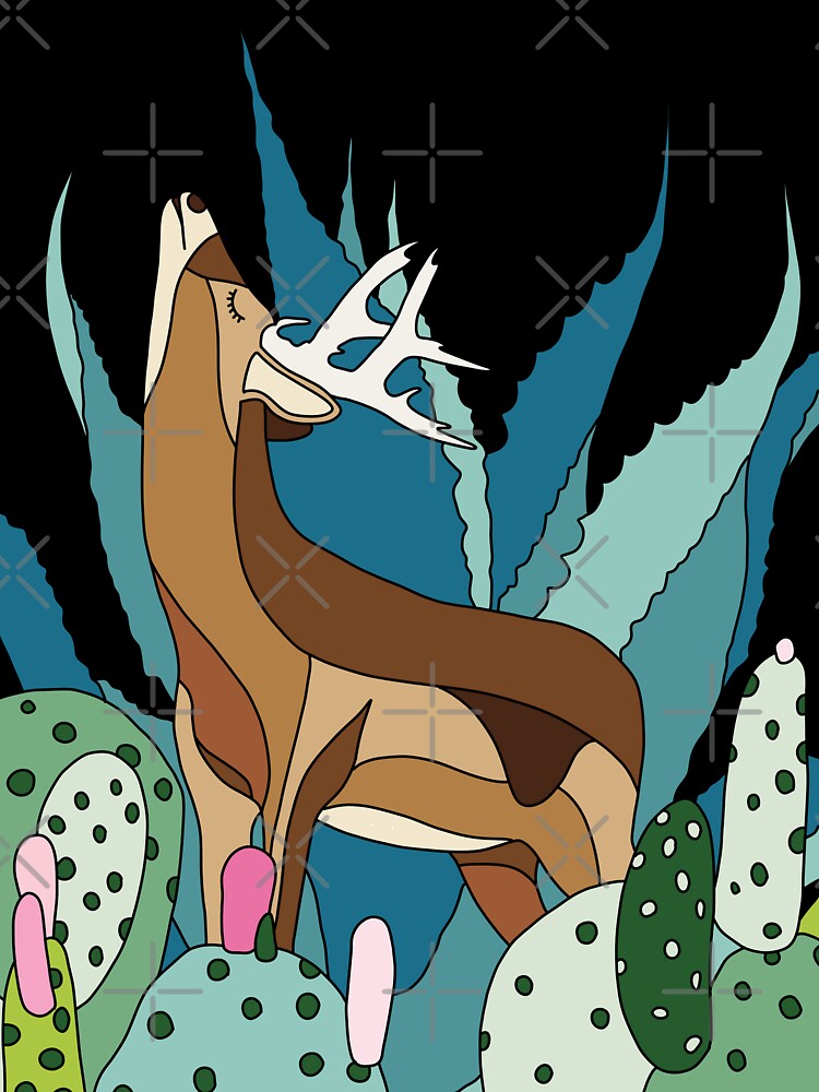 Deer with cactus by Sabrina Brugmann
